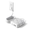 SUPERDANNY 10ft Flat Plug Surge Protector, 8 AC + 4 USB (1,050J)