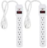 Amazon Basics 6-Outlet Surge Protector, 2-Pack (200J)