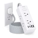 One Beat 5ft Flat Plug Surge Protector, 6 AC + 4 USB (900J)