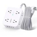 HANYCONY 5ft Braided Surge Protector, 8 AC + 4 USB (1,080J)